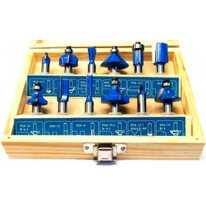 Набор фигурных фрез по дереву 12шт. 8мм 21-953